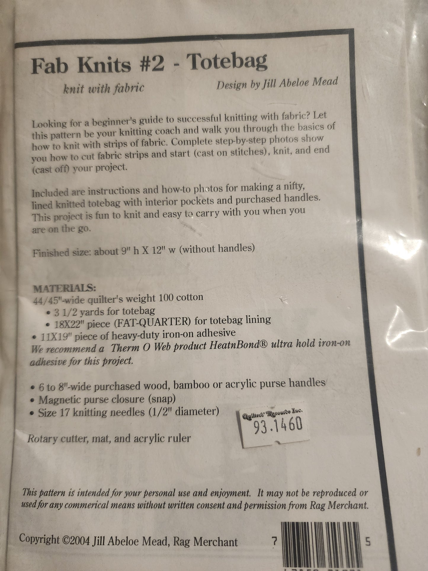 Fab Knits #2 Knit this bag with fabric strips *