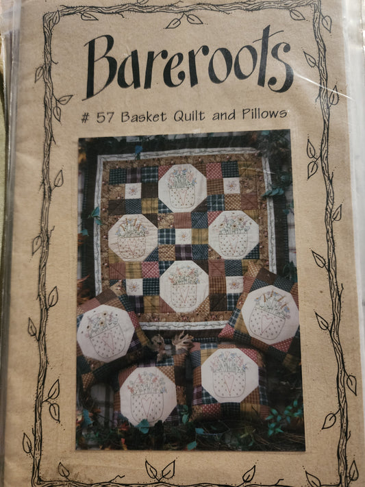 Basket Quilt and Pillows Patterns #57 by Bareroots