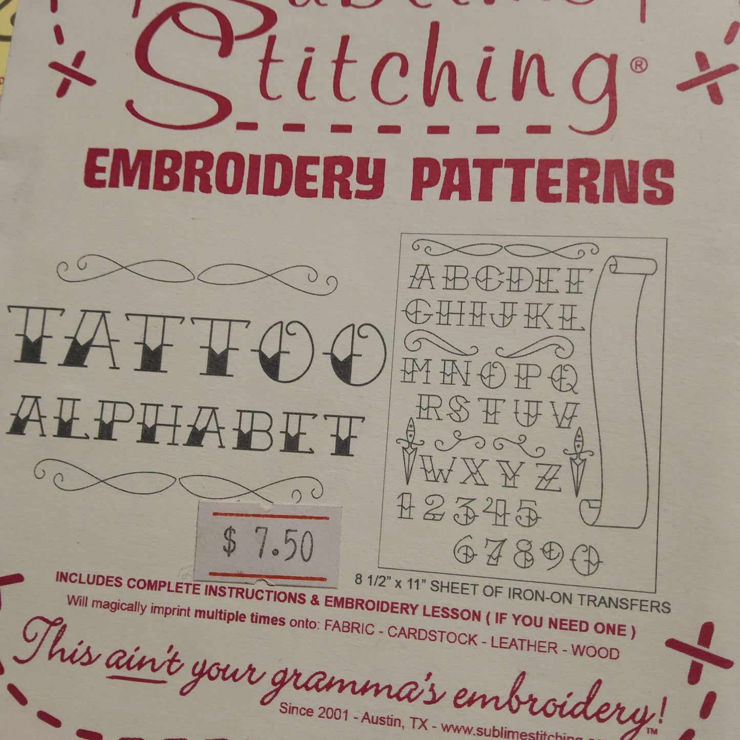 Tattoo Alphabet by Sublime Stitching *