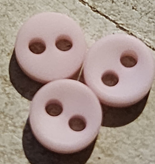 Tiny round baby pink matte button 4-5mm