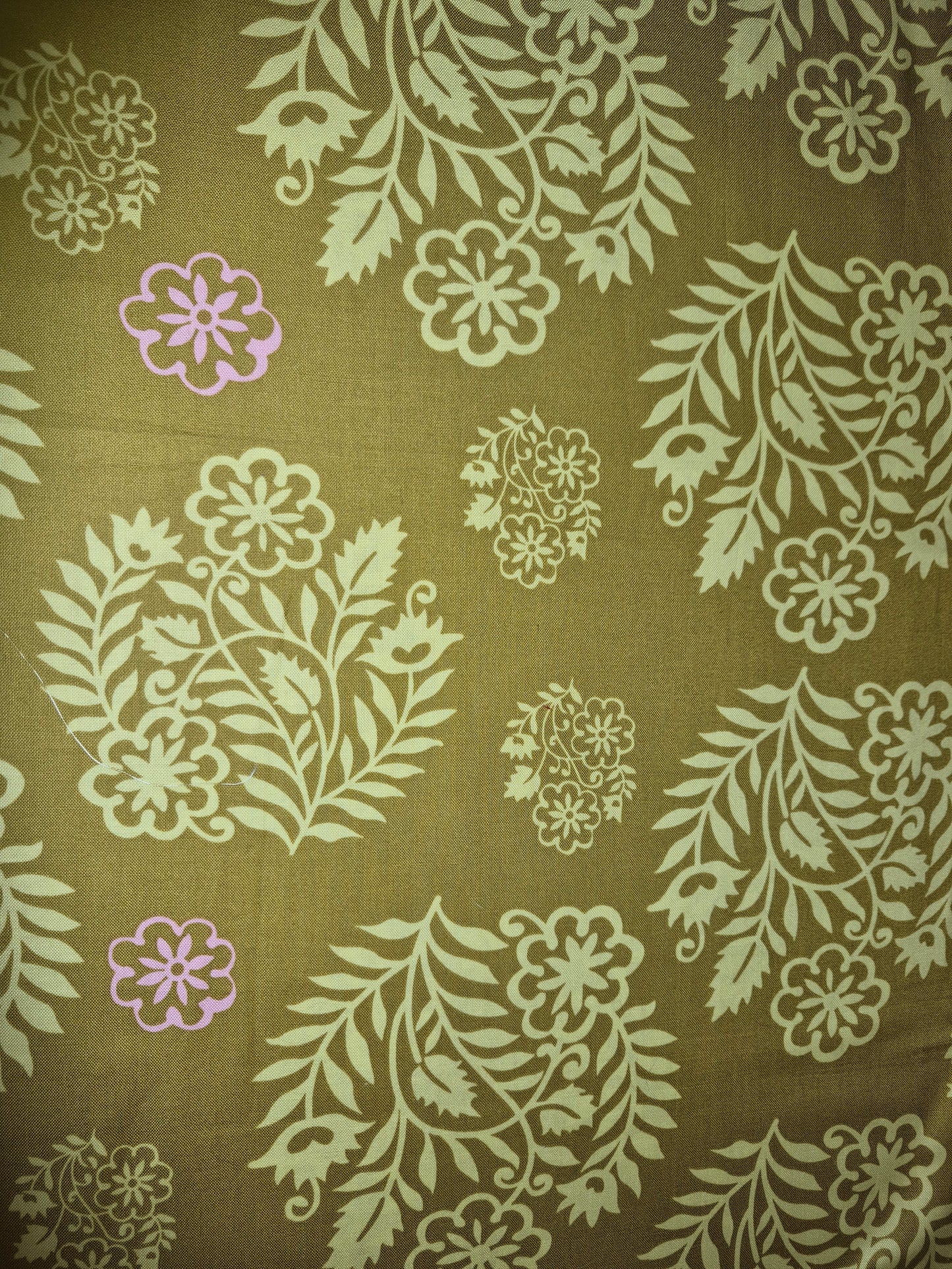 Amy Butler - Temple Flowers - henna block floral Mustard