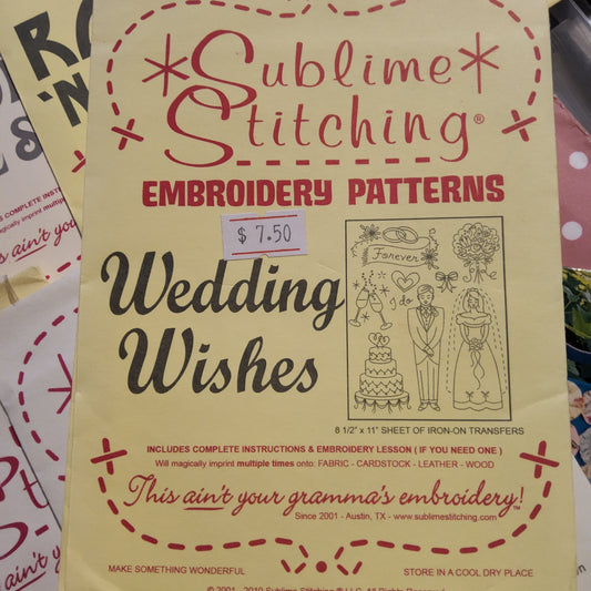 Wedding Wishes by Sublime Stitching Iron-on transfers for Embroidery*