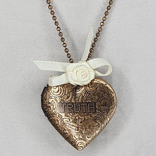 Truth or Dare Brass Photo Locket (1 inch high)