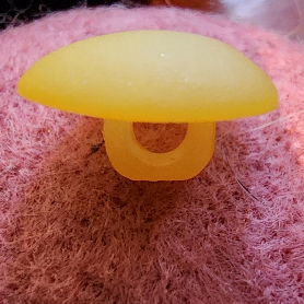 Heart Button 3D SunnyYellow 1.5cm shank back