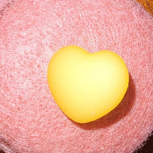 Heart Button 3D SunnyYellow 1.5cm shank back